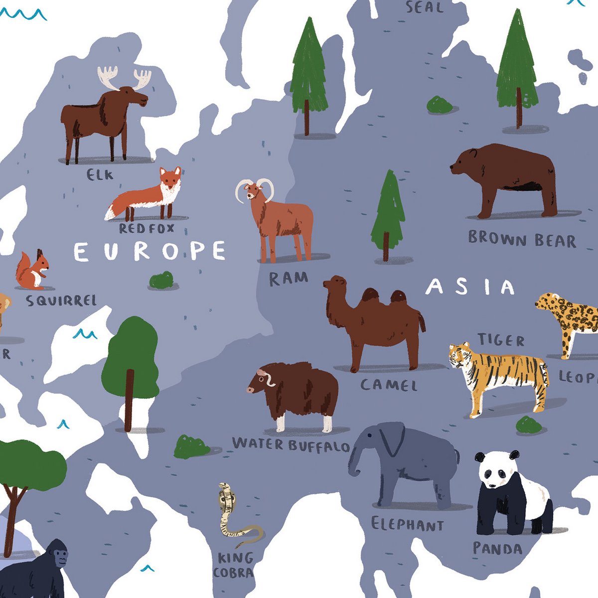 De dierenwereldkaart