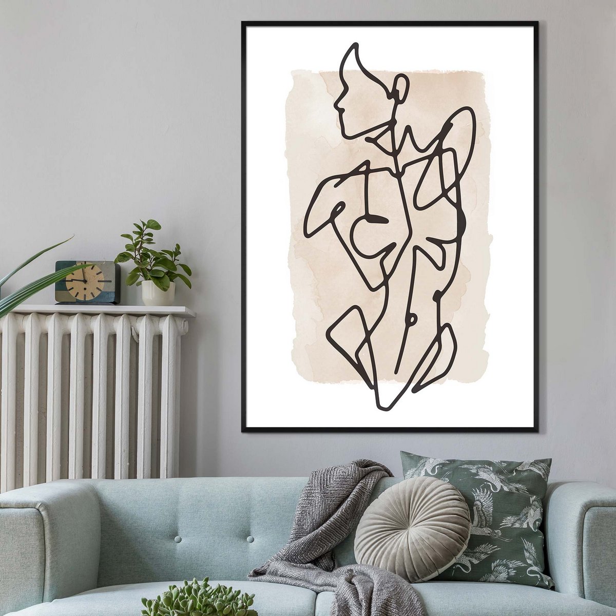 Female Front Study Line Art Watercolour Print