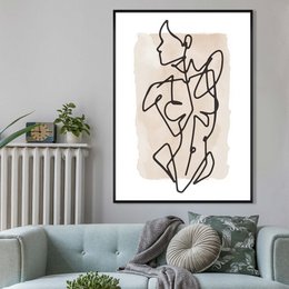 Female Front Study Line Art Watercolour Print