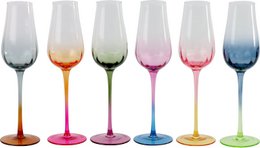 CHAMPAGNE GLASSES RAINBOW 6 PIECE SET (HOFF2520)