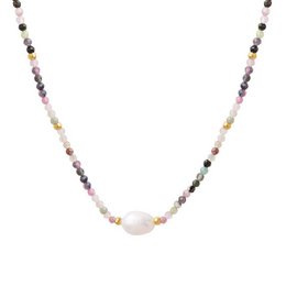 Tee - Tourmaline Crystal Necklace with Pearl