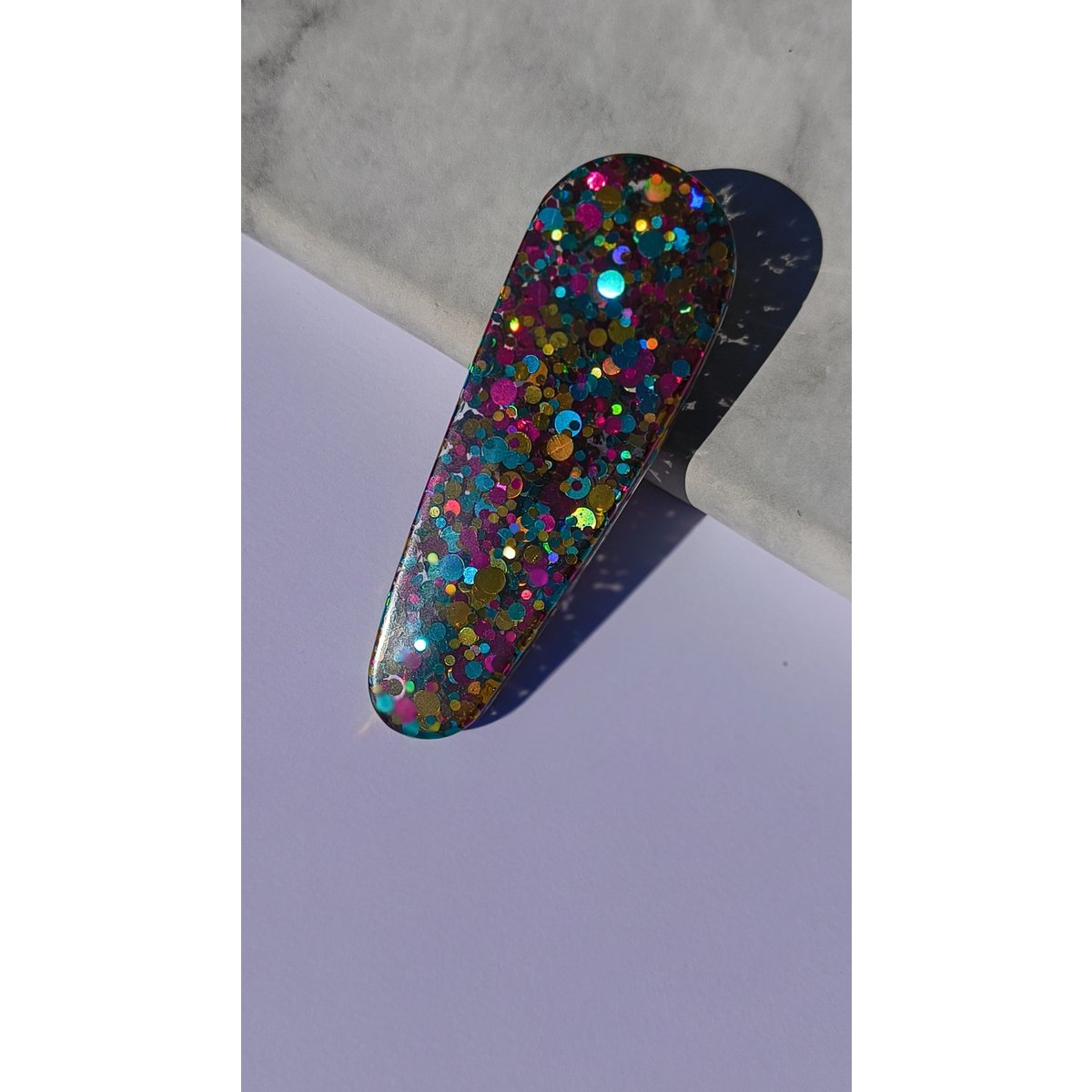 ⋒ pacchetto di clip per capelli in resina - Circo glitter (8 articoli) ⋒