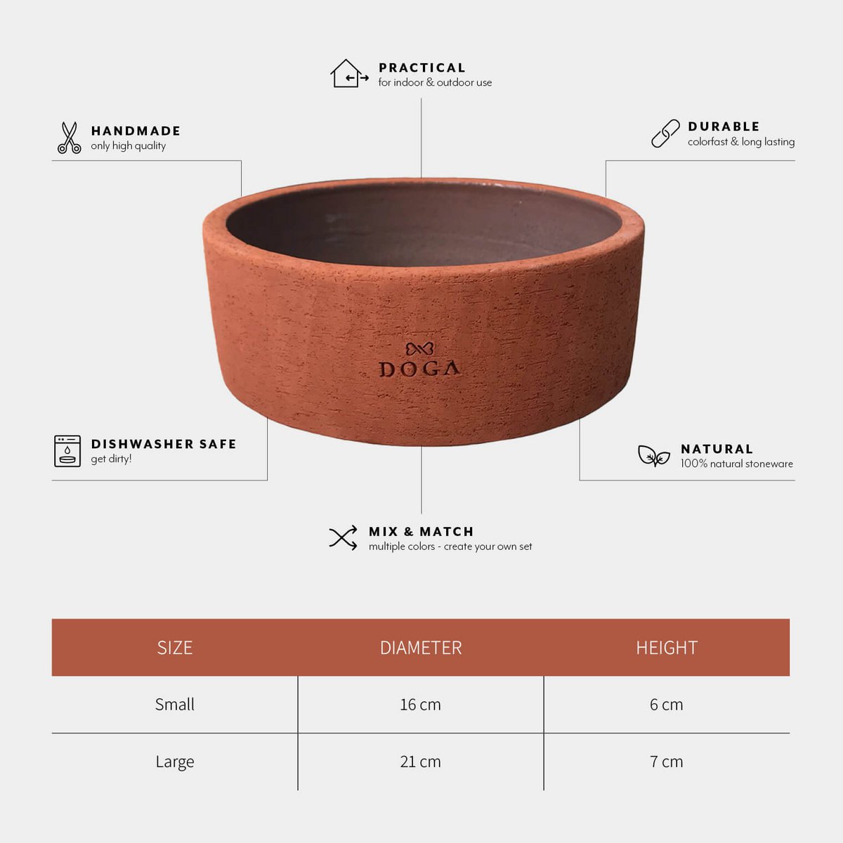 Terracotta Marokko hundefoder skål