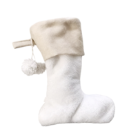 Weihnachtsstrumpf Teddy weiß 30x21cm