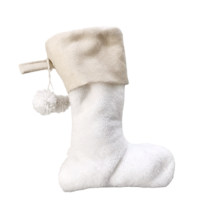 Christmas stocking teddy white 30x21cm