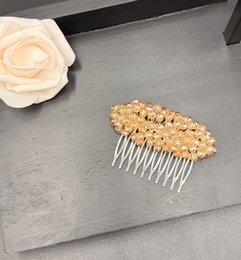 Peineta de cristal dorado claro para peinados de novia