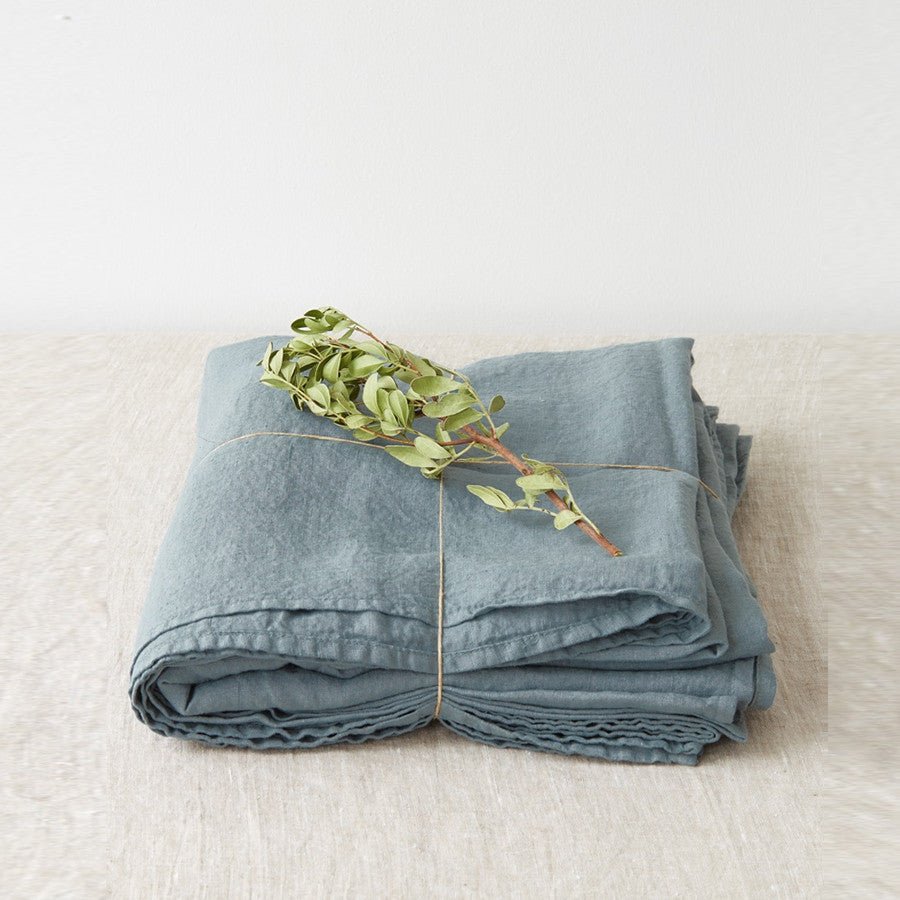 Blue Fog Linen Flat Sheet
