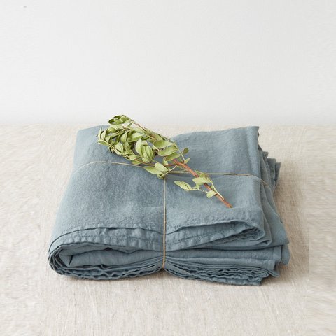 Blue Fog Linen Flat Sheet