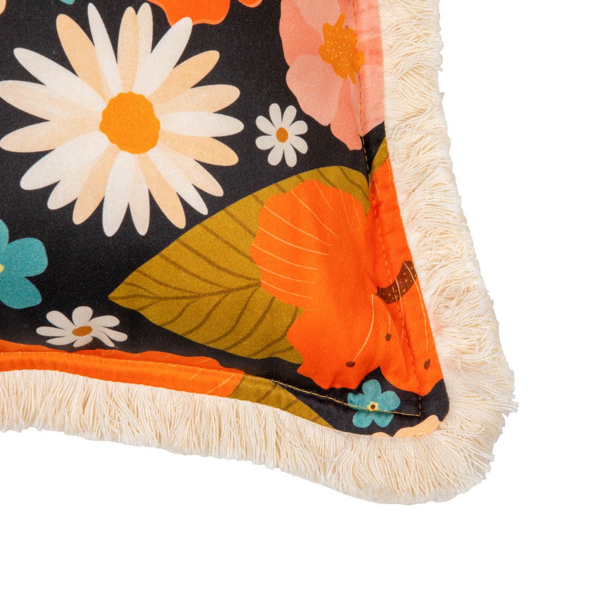 Pillowcase with fringe "Picnic with Flowers"
