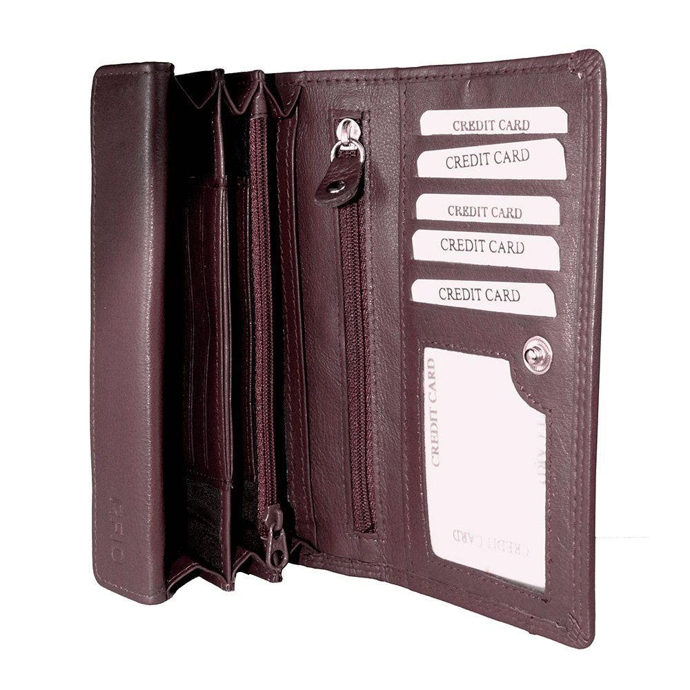 Portefeuille Femme en Cuir RFID - Portefeuille Femme en Cuir - Modèle Harmonica