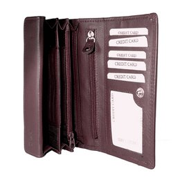 Leder-Damengeldbörse RFID - Leder-Damengeldbörse - Mundharmonika-Modell