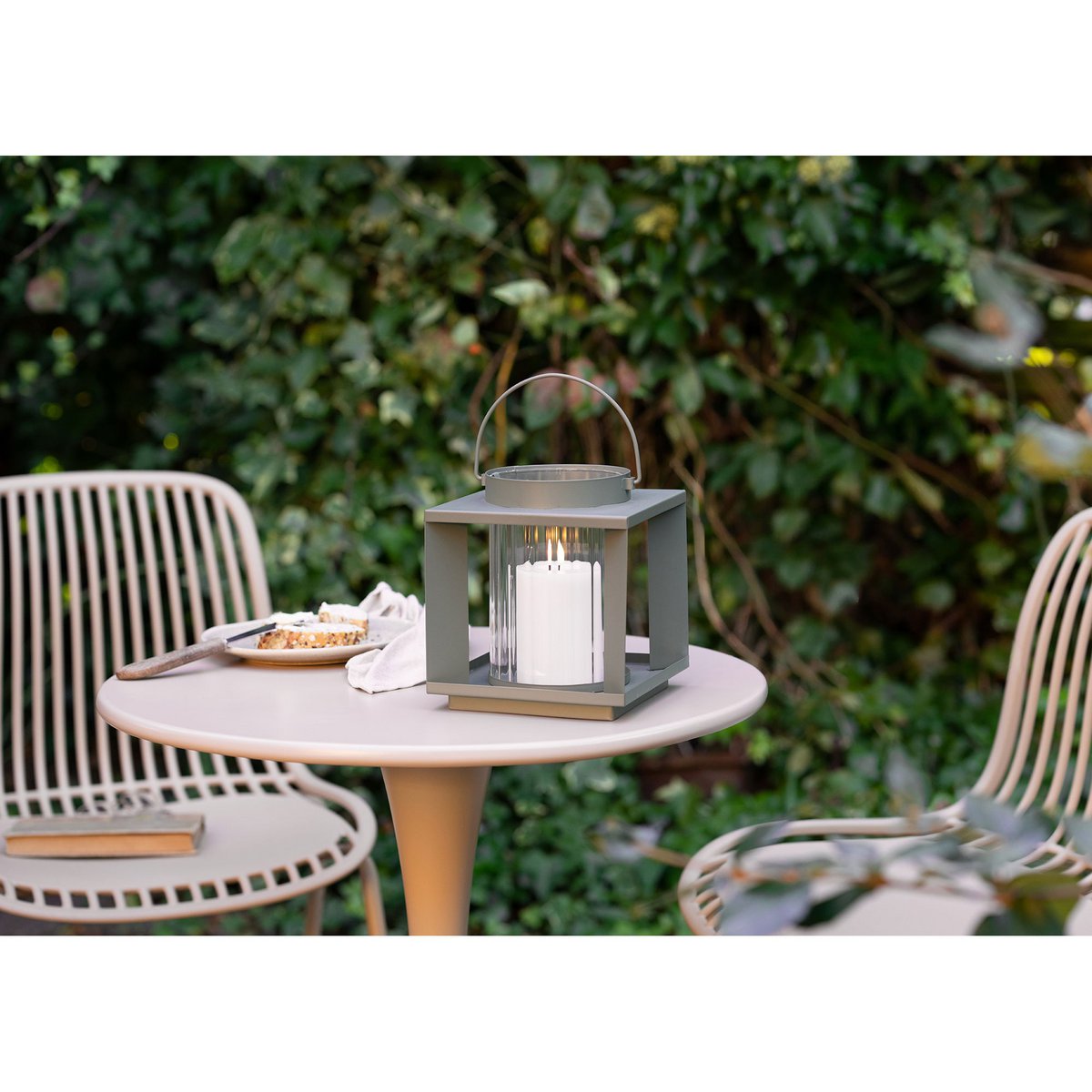 Lohals Lantern, glass/metal, green, 18x18x20,5 cm