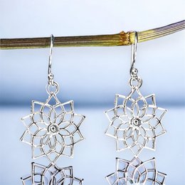 Magische oorbellen van 925 sterling zilver met mandala-motief - hoogwaardig sieraad - OHR925-120