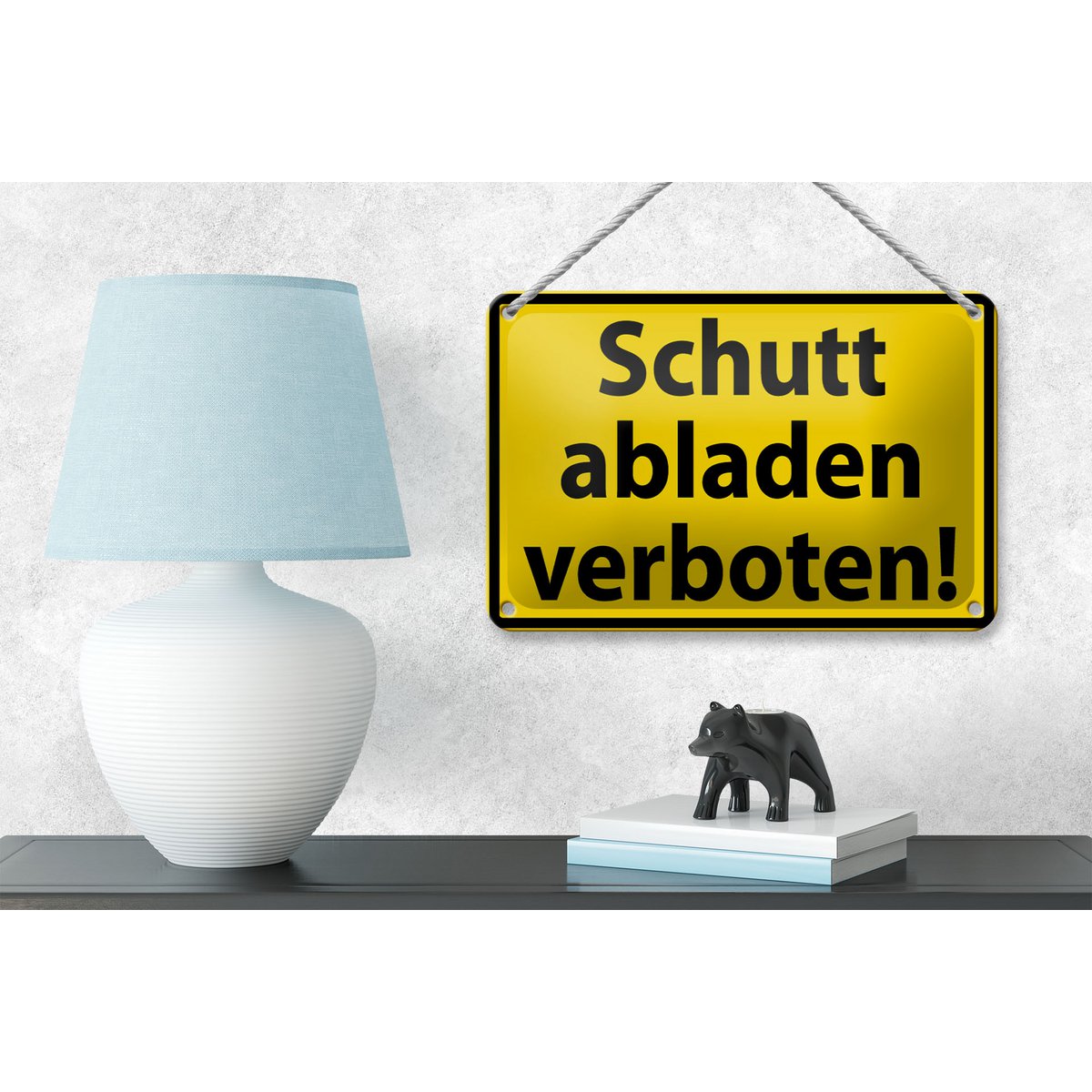 Tin sign warning sign 18x12cm dumping rubble forbidden decoration
