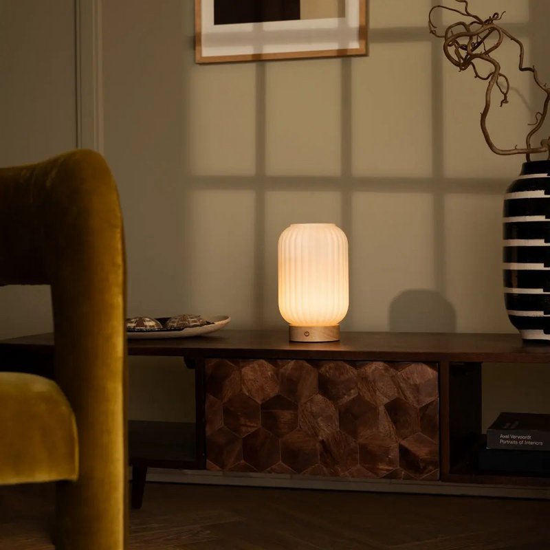 Lilly lichtbruine oplaadbare lamp