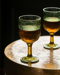 The Moss Ripple Wine Glass - Green