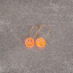 Oorbellen Hoops Lume Charms | Smile Neon Orange