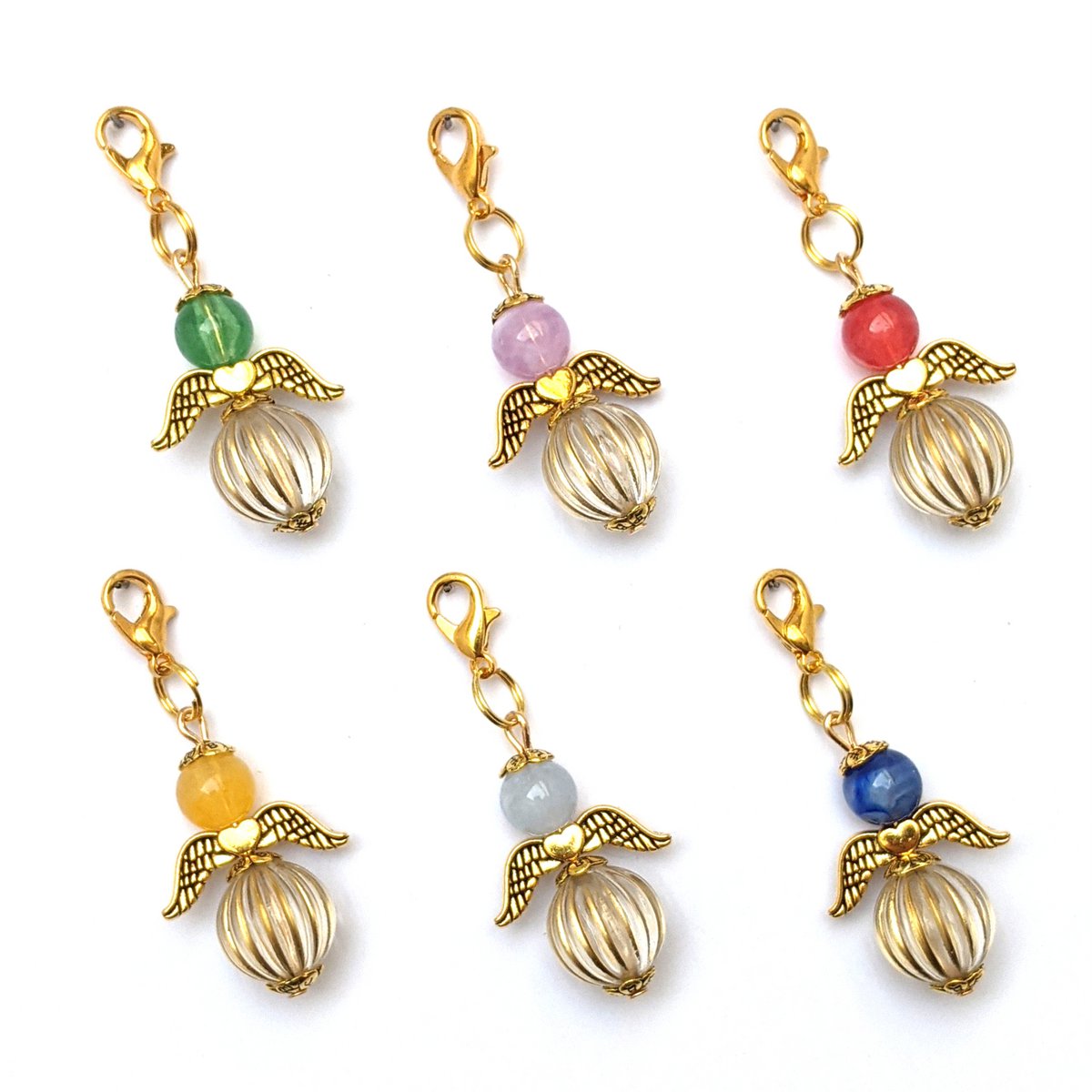 Schutzengel „Gesa“ Schlüsselanhänger, 6er-Set, goldfarben