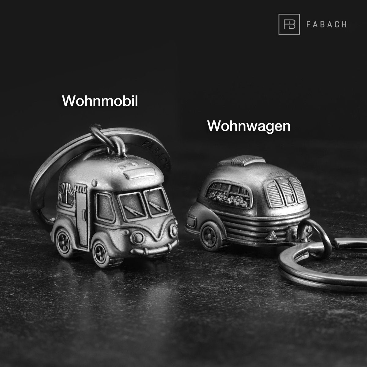 Caravan keychain - cute caravan lucky charm for camping fans and travelers