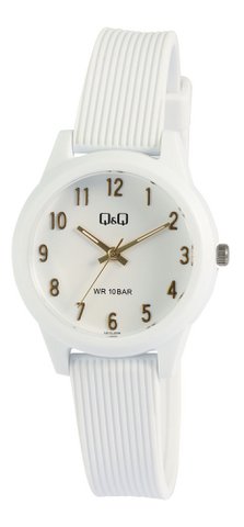 Q&Q dames-/jeugdhorloge, harsband, 10 ATM, Ø 32 mm, wit