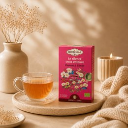 Organic Herbal Tea Le Silence Surrounds You – Soothing and Refreshing Well-Being Infusions - Honeybush, Apple and Lemon - Ideal Evening