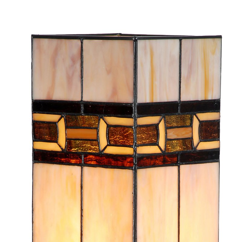 Tiffany table lamp 17x17x44 cm beige glass