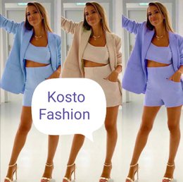 Uni court avec haut et veste pour un look sport business