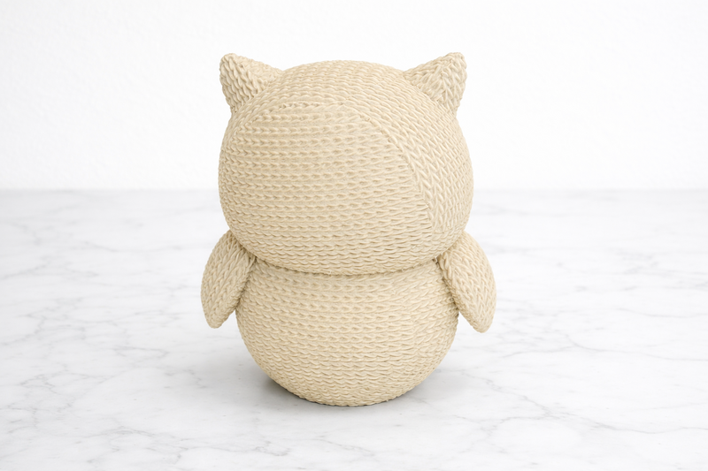 Eterna Wonder — Uglefigur i strikstil — Dekorativt objekt — Beige