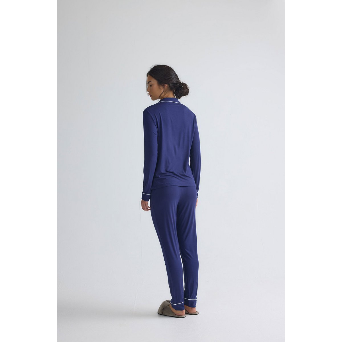 Bamboo Long Pyjama Set in Midnight