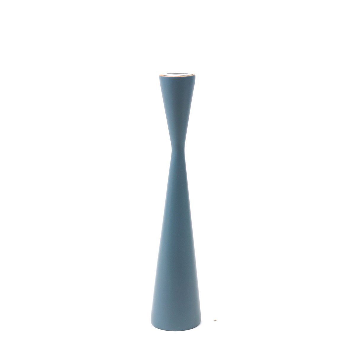Candleholder wood sandglass 25cm airforce blue