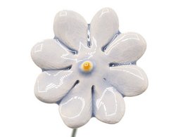 Fiore margherita mini in ceramica azzurro 2,5 cm