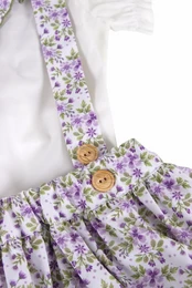 Babypige blomsterbukser med bluse, lilla