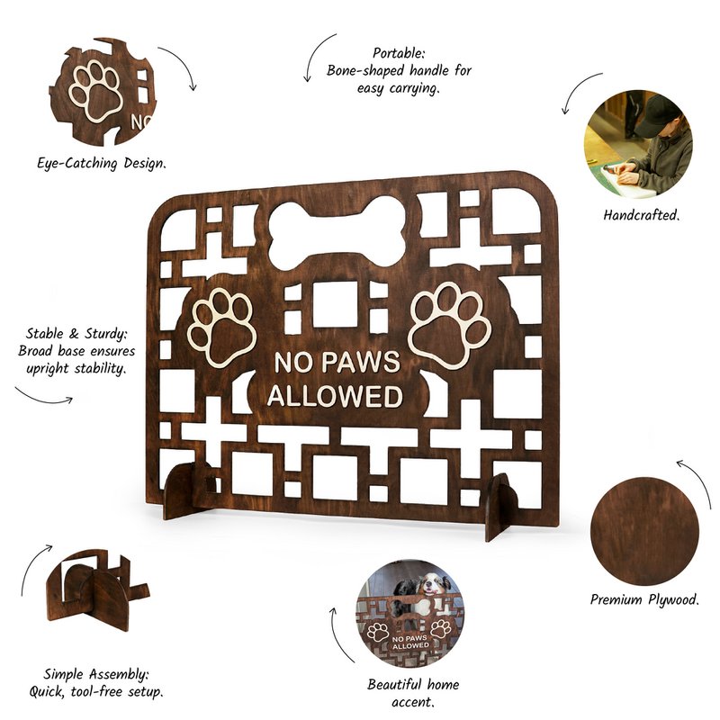 Canta per cani in legno facile da muoversi, barriera indipendente per porte, scale e corridoi