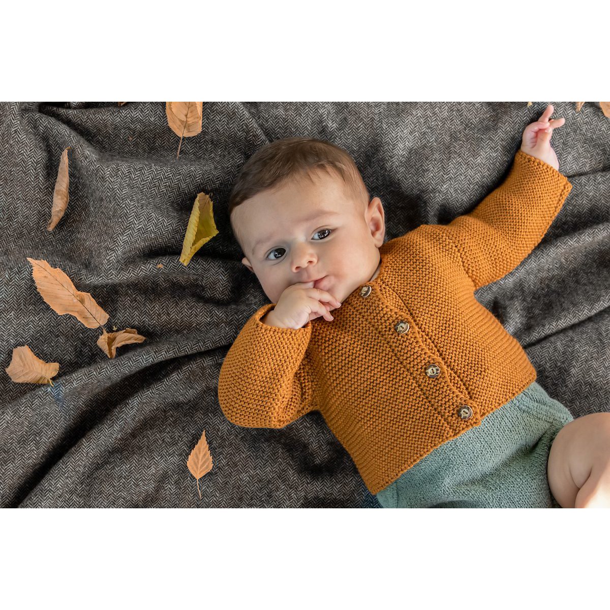 Vest voor pasgeborenen en baby's gemaakt van 100% de beste merinowol - hert - het perfecte cadeau voor een geboorte