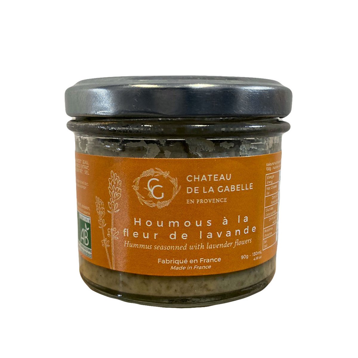 Hummus with organic lavender flower