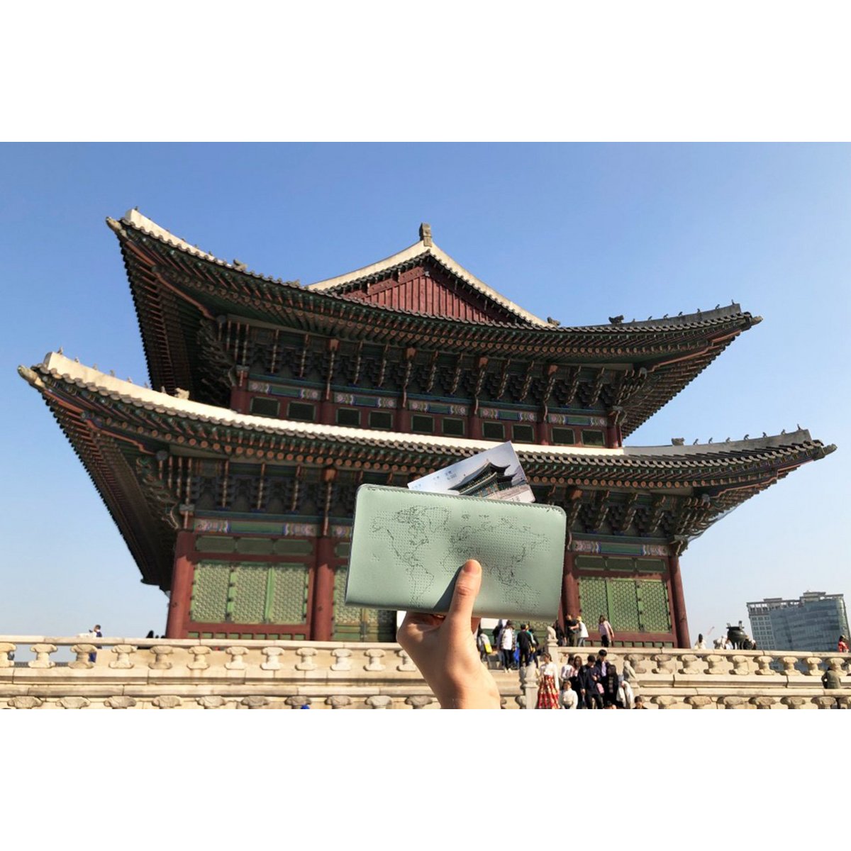 Stitch Travel Wallet - Mint