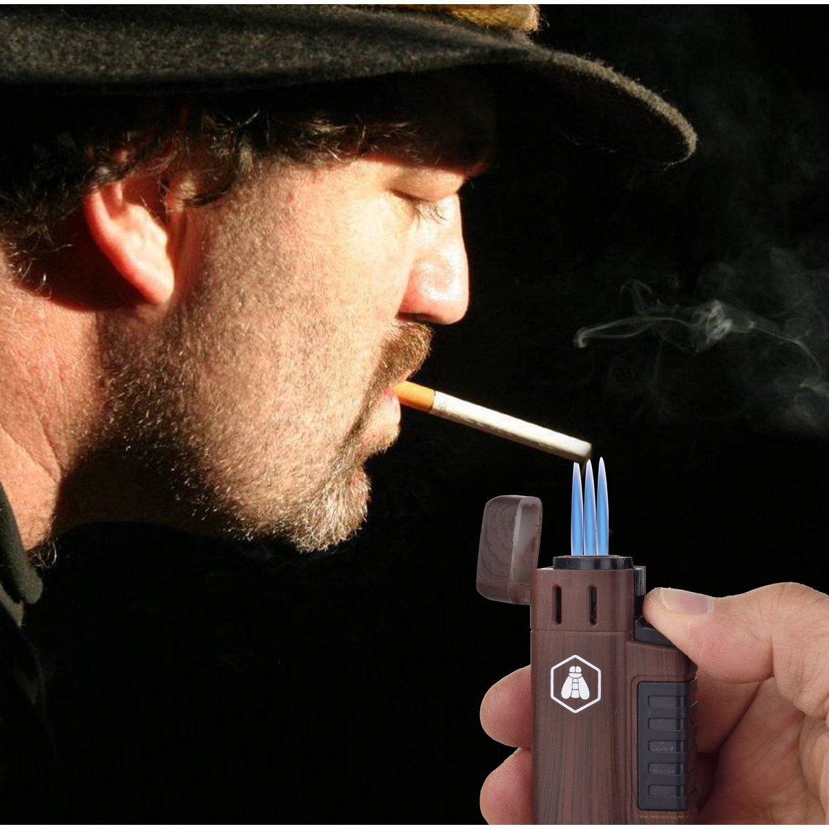 Laguiole Présentoir de 12 briquets triple flamme et support cigare