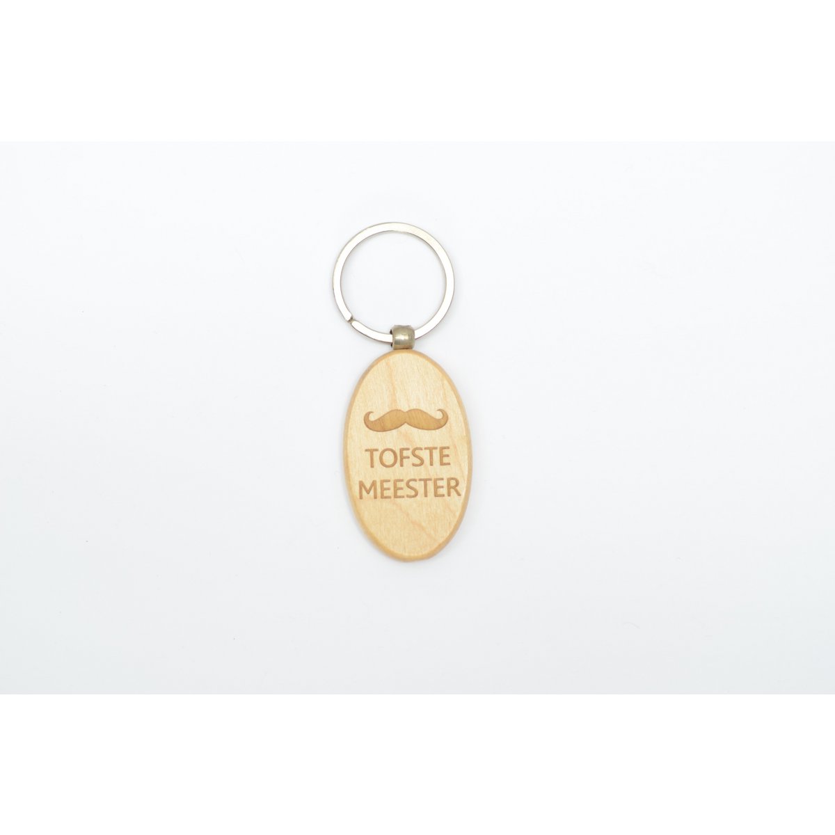 Houten sleutelhanger Tofste meester