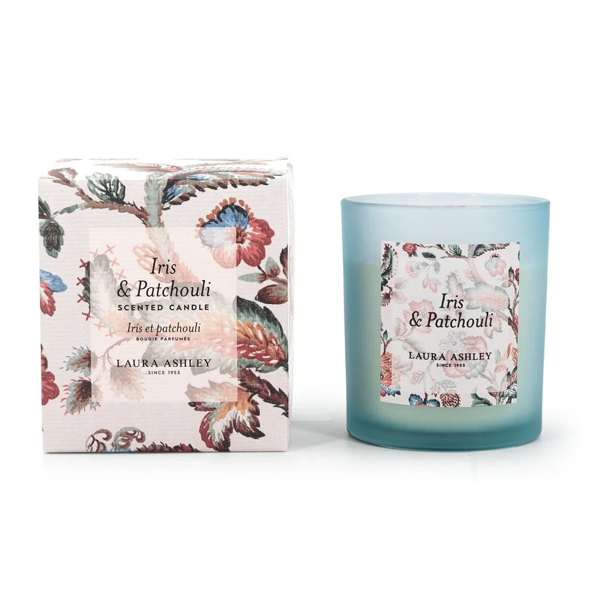 Duftkerze Laura Ashley Iris & Patchouli im Geschenkkarton - 200g