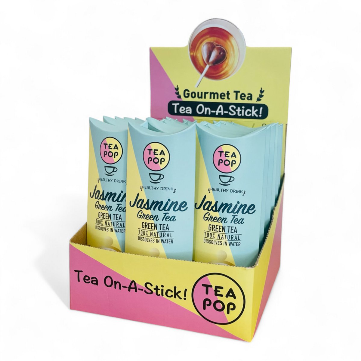 TEA-POP Tea-On-A-Stick | Jasmine | 20 Sticks Display Tray