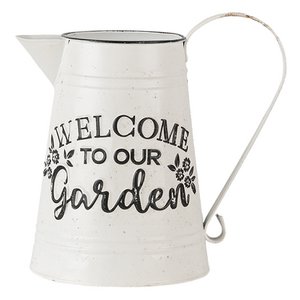 Decoration can 26x17x25 cm white metal
