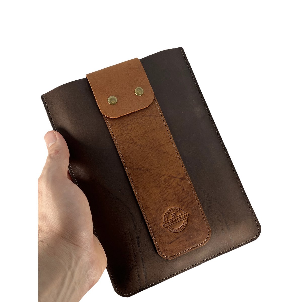 Étui pour tablette, housse pour tablette, en cuir de vachette