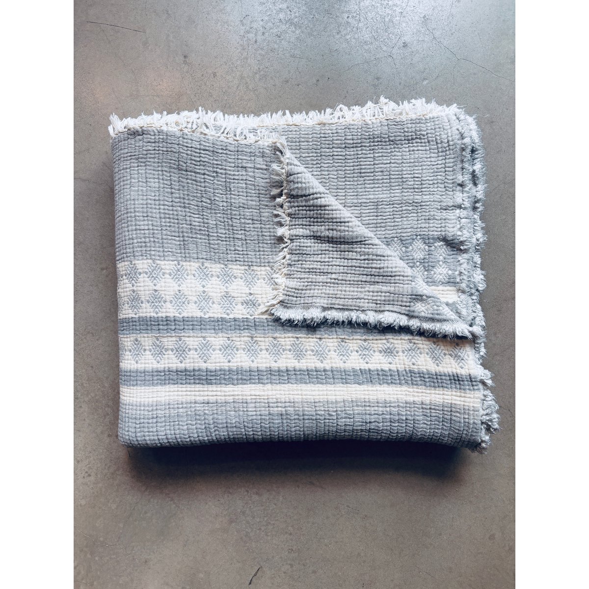 Muslin blanket - light gray-white - 2.20 x 2.50 m MESSE