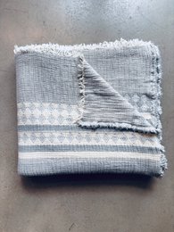 Muslin blanket - light gray-white - 2.20 x 2.50 m MESSE