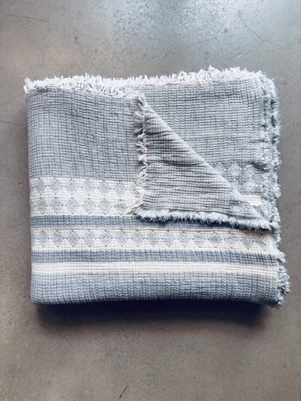 Muslin blanket - light gray-white - 2.20 x 2.50 m MESSE