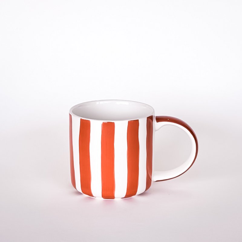 Becher Stripes – cotto orange