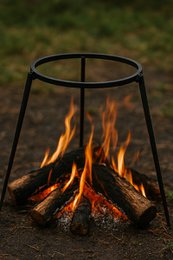 Driver Poot Barbecue - Ø 32 cm - Fire -Fire -tilbehør - Udendørs køkken - Fire Bowl - Tripod - Sort