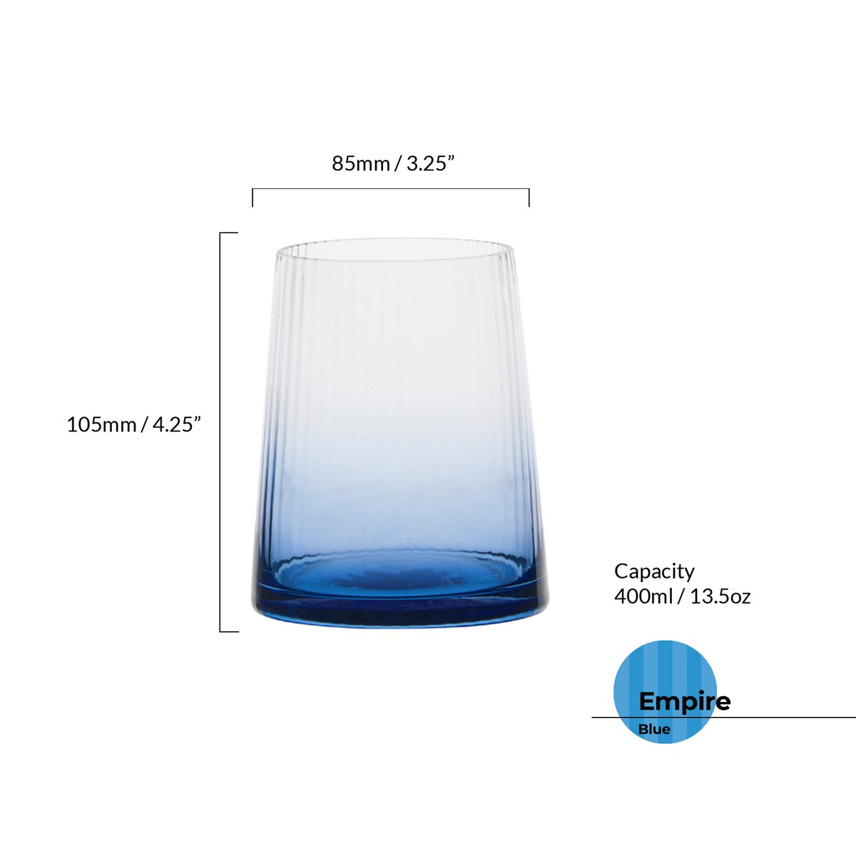 Set of 2 Empire Blue DOF Tumblers