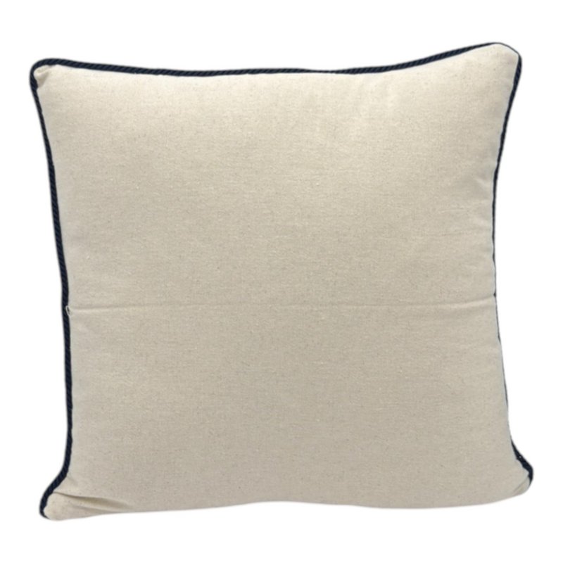Decorative pillow with punch embroidery - marine - wind rose - 43 x 43cm