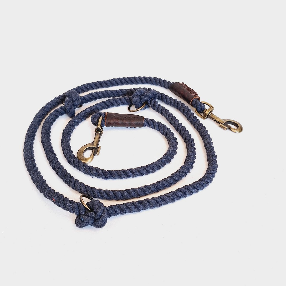 Guinzaglio per cani regolabile in cotone intrecciato |  Blu notte